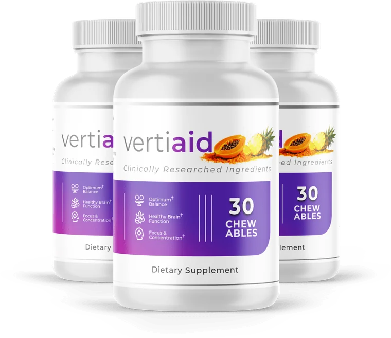 VertiAid vestibular and balance support three-bottle package